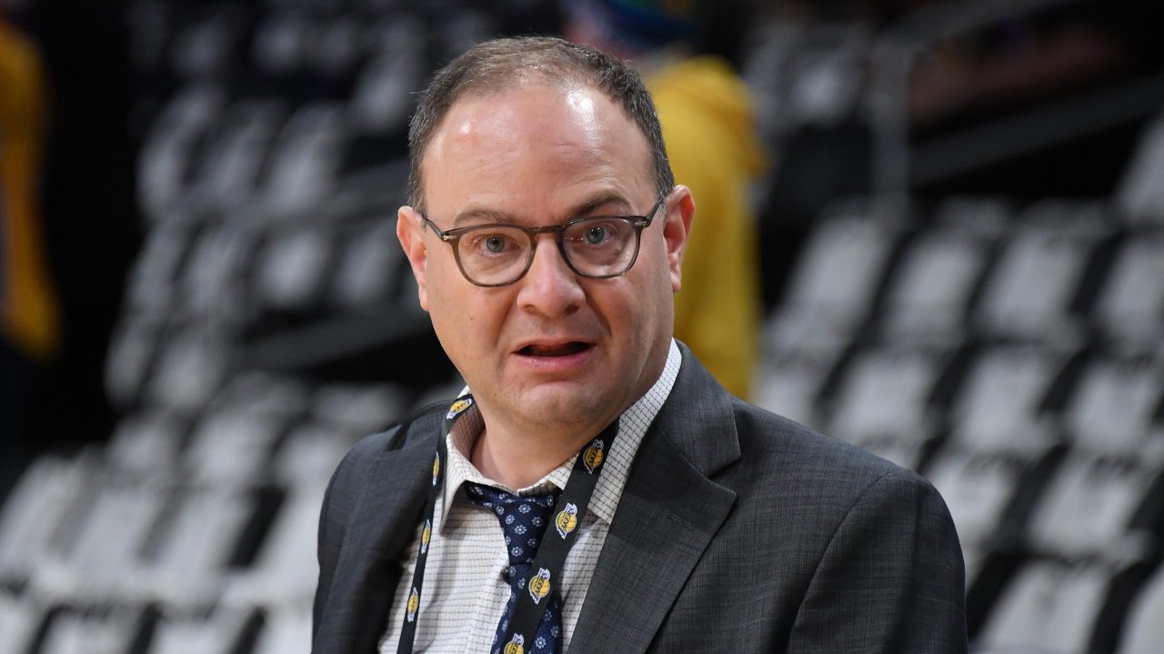 Adrian Wojnarowski attends a basketball game