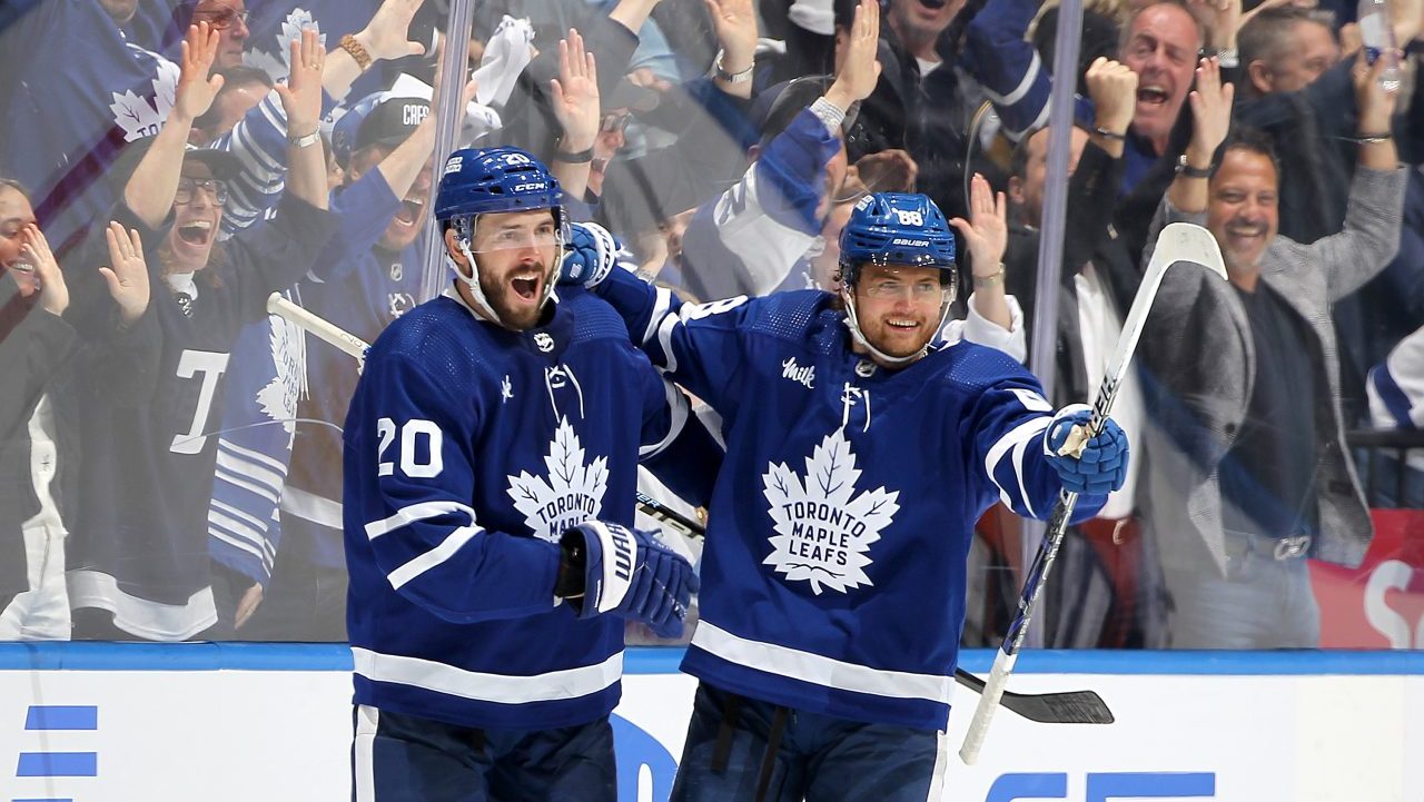 Toronto Maple Leafs and fans celebrate